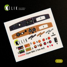1/35 Opel Blitz 3ton 4x2 Interior 3D-decals for Tamiya kit