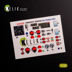 1/35 HUMVEE HMMWV M1036 with TOW Nato Green Version Interior 3D Decal for Italeri