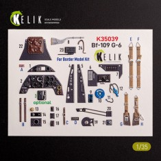 1/35 Bf-109 G-6 Interior 3D Decals for Border kit