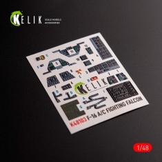 1/48 F-16A/C Interior 3D Decals for Academy kit