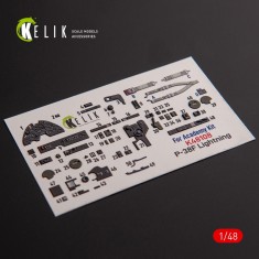 1/48 P-38F Lightning Interior parts (3D decals) for Academy kit 