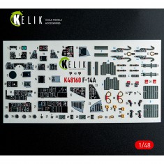 1/48 F-14A Interior 3D Decals for Hasegawa kit