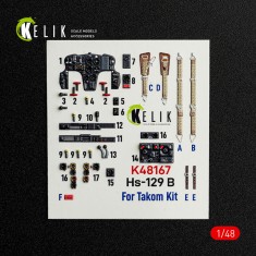 1/48 Hs-129 B Interior 3D Decals for Takom kit