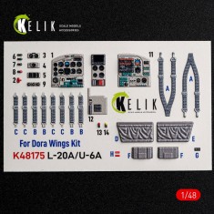 1/48 L-20A/U-6A Type 2 Interior 3D Decal Set for Dora Wings Kit