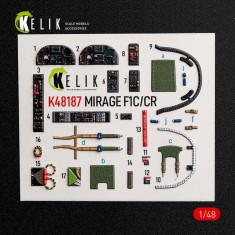1/48 Dassault Mirage F1C/CR Interior 3D Decal Set for Italeri Kit