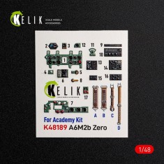 1/48 Mitsubishi A6M2b Zero Interior 3D Decal Set for Academy Kit
