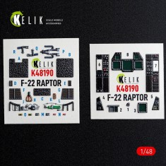 1/48 F-22 Raptor Interior 3D Decal Set for Hasegawa Kit