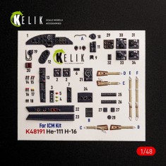 1/48 Heinkel He 111H-16 Interior 3D Decal Set for ICM Kit