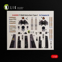 1/48 F-106B Delta Dart Type 1 Interior 3D Decal Set for Trumpeter Kit