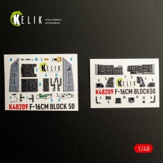 1/48 F-16CM Fighting Falcon Interior 3D Decal Set for Great Wall Hobby Kit