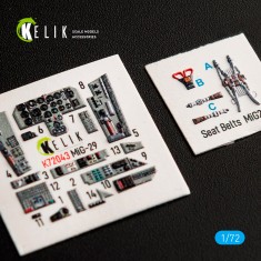1/72 MiG-29 Fulcrum-A 9-12 Interior Details on 3D Decals for GWH kit