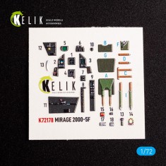 1/72 Mirage 2000-5F Interior 3D Decals for ModelSvit kit