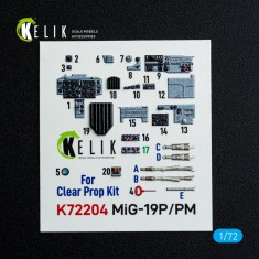 1/72 MiG-19P/PM Interior Details on 3D Decal for ClearProp kit