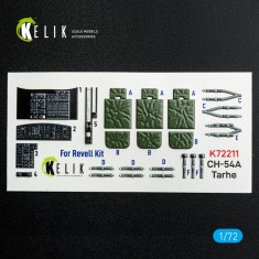 1/72 CH-54A Tarhe Interior Details on 3D Decal for Revell kit