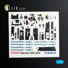 1/72 Gannet AS1/AS4 Interior Details on 3D Decal for Revell kit