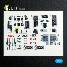 1/72 F-14A Tomcat Interior Details on 3D Decal for HobbyBoss kit