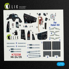 1/72 Mi-35/24 Interior 3D Decals for Italeri kit