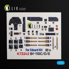 1/72 Bf 110C/D/E Interior 3D Decal Set for Eduard Kit
