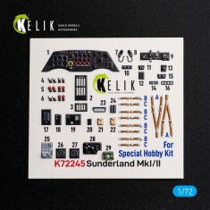 1/72 Short Sunderland Mk.I/II Interior 3D Decal Set for Special Hobby Kit