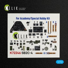 1/72 SB2C-4 Helldiver Interior 3D Decal Set for Academy/Special Hobby Kits