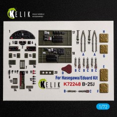 1/72 B-25J Mitchell Interior 3D Decal Set for Eduard Kit
