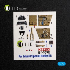 1/72 Bf 109E Interior 3D Decal Set for Special Hobby/Eduard Kits