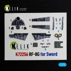 1/72 RF-8G Crusader Interior 3D Decal Set for Sword Kit
