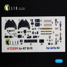 1/72 Ju 87B/R Stuka Interior 3D Decal Set for Airfix Kit