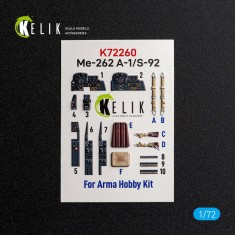 1/72 Me 262A-1/S-92 Interior 3D Decal Set for Arma Hobby Kit