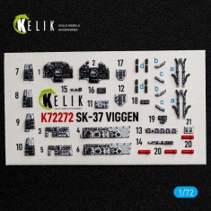 1/72 SK 37 Viggen Interior 3D Decal Set for Special Hobby Kit