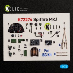 1/72 Spitfire Mk.I Interior 3D Decal Set for IBG Kit