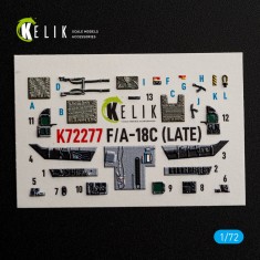 1/72 F/A-18C Hornet Late Interior 3D Decal Set for Academy #12411 Kit