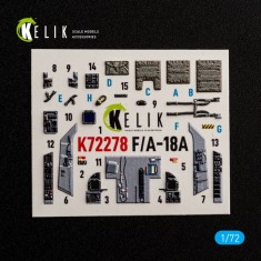 1/72 F/A-18A Hornet Interior 3D Decal Set for Academy #12411 Kit