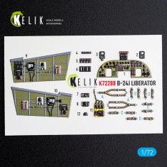 1/72 Consolidated B-24J Liberator Interior 3D Decal for Hasegawa Kit