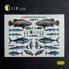 1/35 Sea Fish set Type 1 (3D Decal for dioramas)