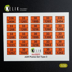 1/35 ADR Plates Set Type 3 (Decal for models)