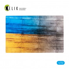 1/72 Ukrainian Concrete Plates Stand With Ukrainian Flag #3mm (280 x 180 mm, 170 g)