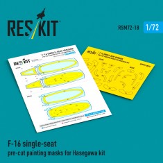 1/72 F-16 Single-Seat Pre-Cut Paint Mask Set for Hasegawa Kit