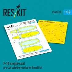 1/72 F-16 Single-Seat Pre-Cut Paint Mask Set for Revell Kit
