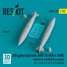 1/32 300 gallon Fuel Tank AERO 1D USN and USMC (2pcs) for A-1, A-4, A-6, A-7, S-3, EA-6A