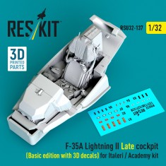 1/32 F-35A Lightning II Late Cockpit (Basic edition with 3D decals) for Italeri / Academy kit