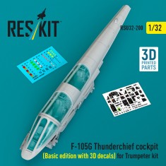 1/32 F-105G Thunderchief Cockpit (Basic Edition w/3D Decals) for Trumpeter Kit