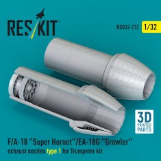 1/32 F/A-18 Super Hornet/EA-18G Growler Exhaust Nozzles type 1 for Trumpeter kit