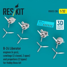 1/32 B-24 Liberator Engines, Open/Closed Cowlings and Propellers for HobbyBoss Kit