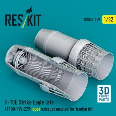 1/32 F-15E Strike Eagle Late (F100-PW-229) Open Exhaust Nozzles for Tamiya Kit