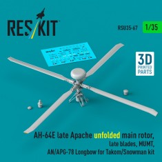 1/35 AH-64E Late Apache Unfolded Rotor, MUMT, Longbow for Takom/Snowman
