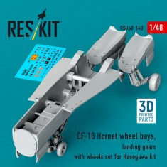 1/48 CF-18 Hornet Wheel Bays, Landing Gears with Wheels set for Hasegawa kit
