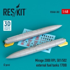 1/48 Mirage 2000 RPL 501/502 External Fuel Tanks 1700lt (2pcs, 3D Printing)