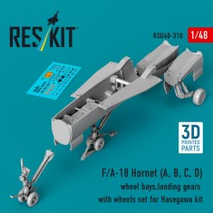 1/48 F/A-18 Hornet A, B, C, D Wheel Bays, Landing Gears with Wheels set for Hasegawa kit