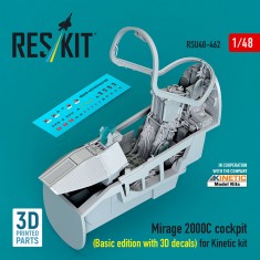 1/48 Mirage 2000C Cockpit (Basic edition with 3D decals) for Kinetic kit